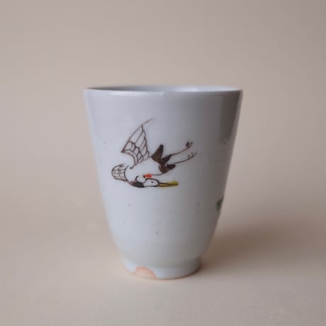 工房あめつち／Kobo Ametsuchi「色絵 鶴亀ちょこ（お1人様1点まで）」