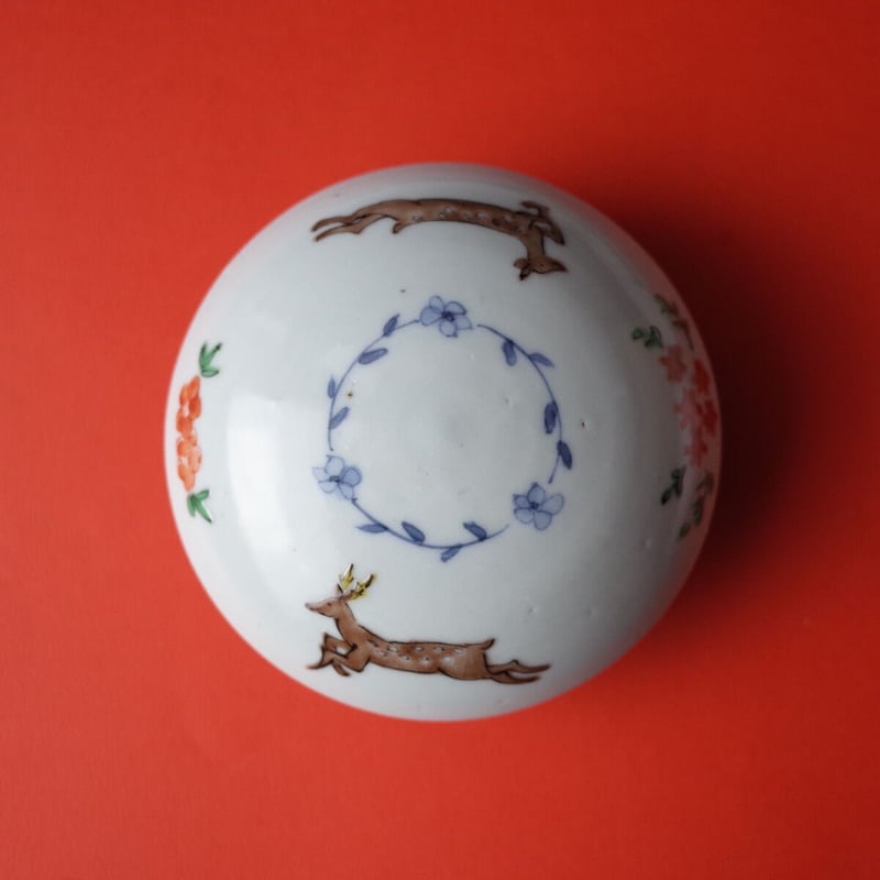 工房あめつち/Kobo Ametsuchi「色絵 蓋物 鹿(お一人1点まで 工房あめつち/Kobo Ametsuchi「色絵 蓋物 鹿(お一人1点まで