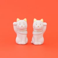 上出長右衛門窯／KUTANI CHOEMON「二寸ちょうえもん招猫 金白」
