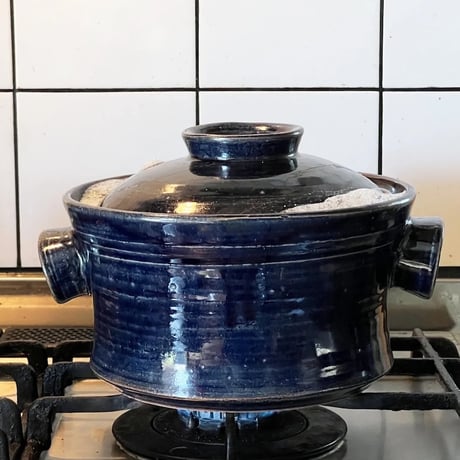 能登デザイン室／Noto Design「炊飯鼓型土鍋 白マット／瑠璃釉」