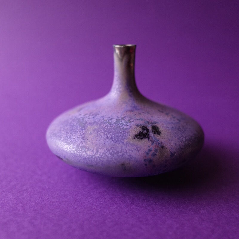独1950年代　A. Kießling ヴィンテージ・スタジオ陶器　夜空の釉薬 結城 彩／YUKI Aya「花器」 | オトメの金沢 陳列室