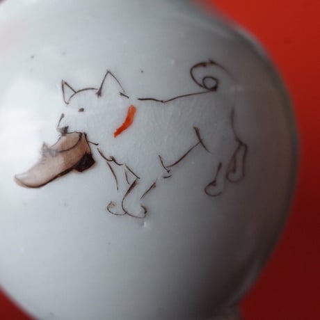 工房あめつち／Kobo Ametsuchi「色絵 小塩壷 宝物シリーズ 犬」