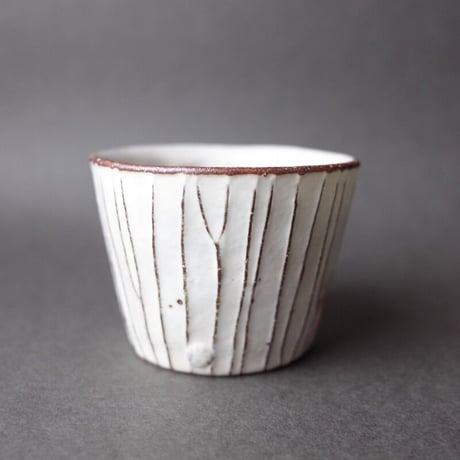 岩﨑晴彦／IWASAKI Haruhiko「粉引線文カップ 小」