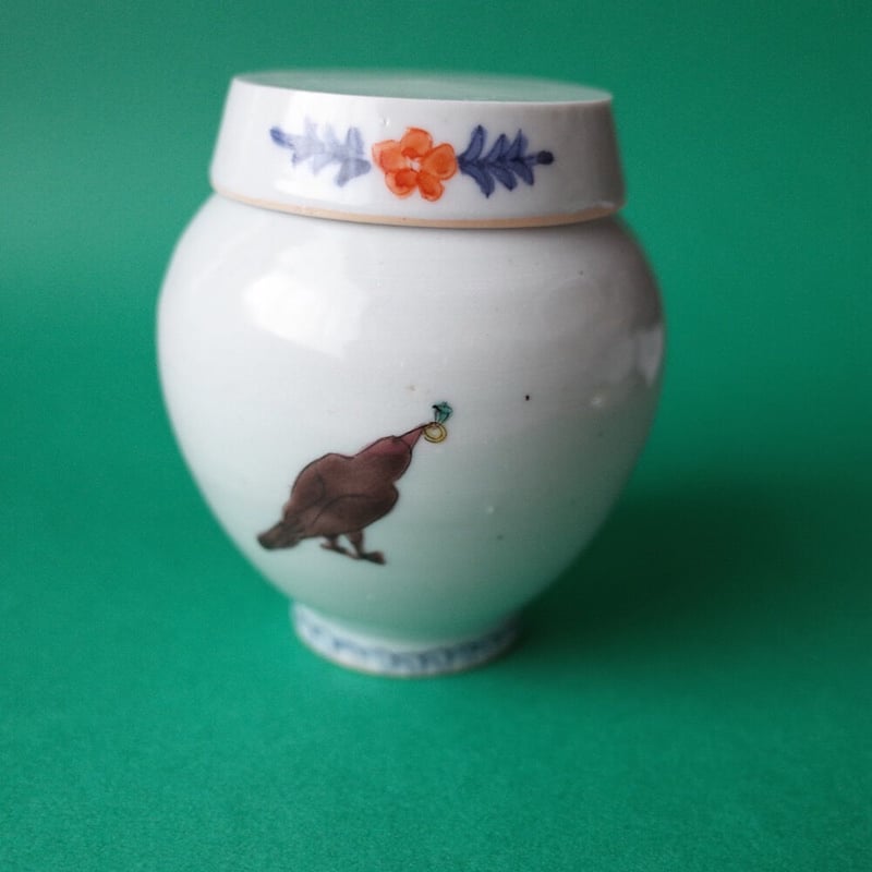 工房あめつち／Kobo Ametsuchi「色絵 小塩壷 宝物シリーズ 烏