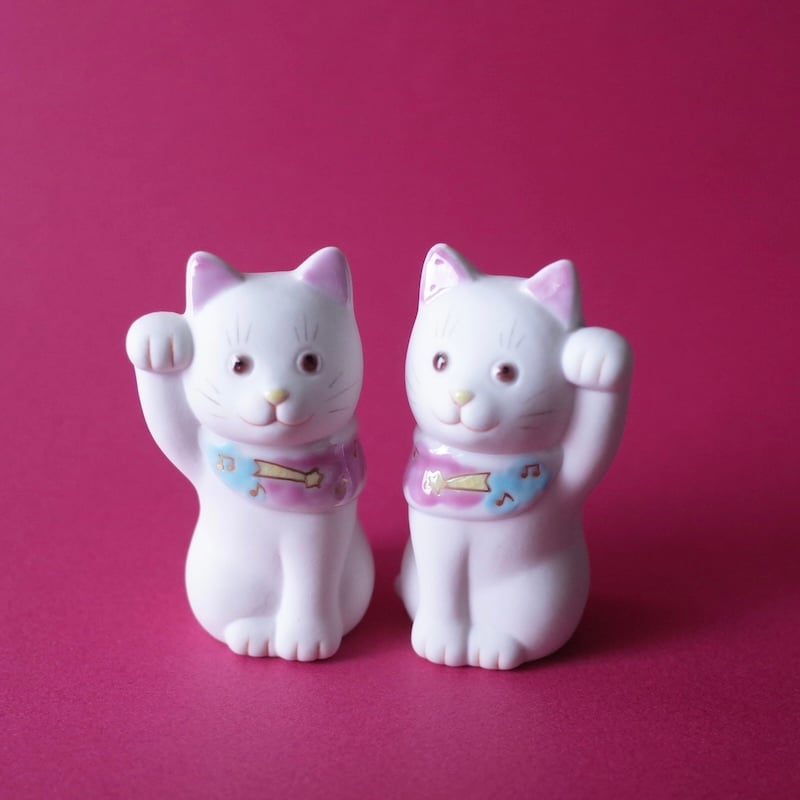 上出長右衛門窯／KUTANI CHOEMON「二寸ちょうえもん招猫 雲と音符