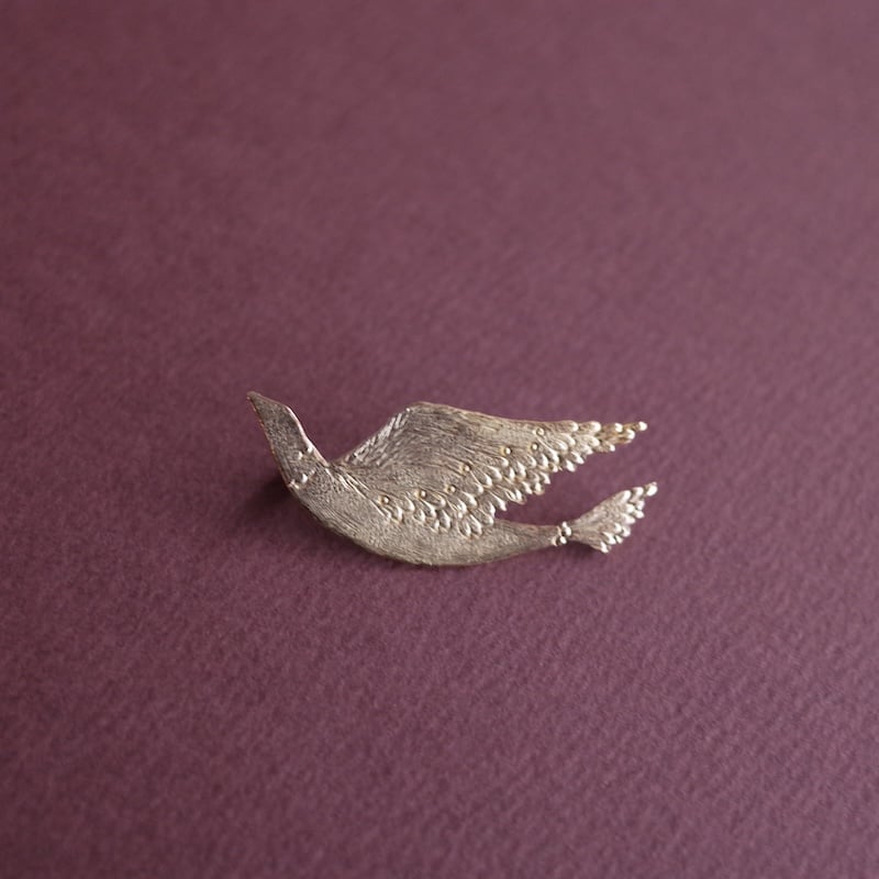 極美品  小鳥 麦 ブローチ #250 925 付属品完備 西川美穂／NISHIKAWA Miho「鳥ブローチ」 | オトメの金沢 陳列室