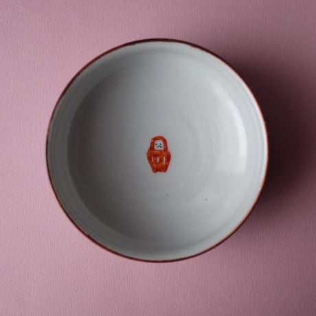 工房あめつち／Kobo Ametsuchi「色絵 蓋物 だるま」