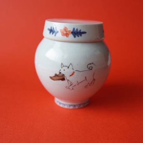 工房あめつち／Kobo Ametsuchi「色絵 小塩壷 宝物シリーズ 犬」