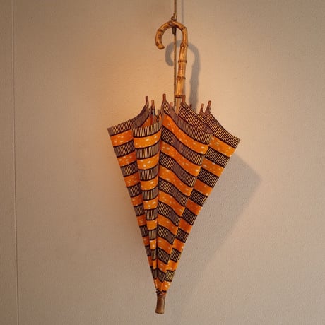 Sun miの傘 縞／紺（50cm）