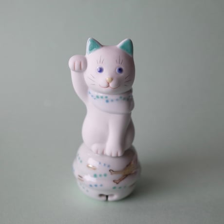 上出長右衛門窯／KUTANI CHOEMON「鈴乗り二寸ちょうえもん招猫 人魚と魚」