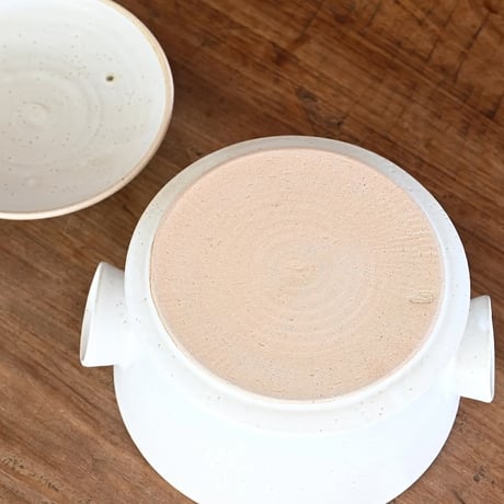 能登デザイン室／Noto Design「炊飯鼓型土鍋 白マット／瑠璃釉」