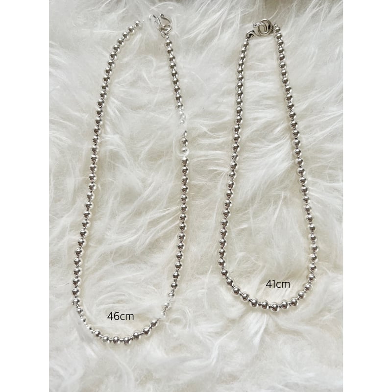 ナバホパール ネックレス 一連 6ミリ インディアン 46cm チェーン SHIPS｜INDIAN JEWELRY:ナバホ パール ネックレス(6mm