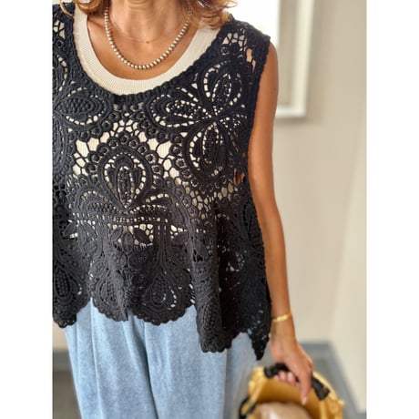 croche フレアーtop