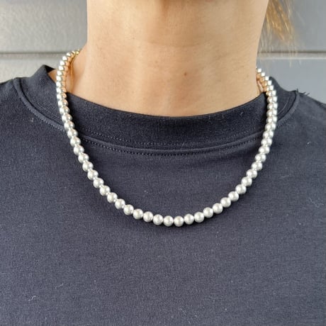 ナバホパールネックレス6ミリ玉　46cm
