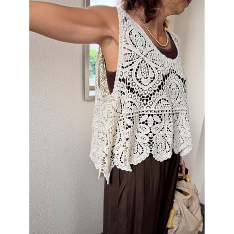 croche フレアーtop