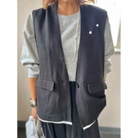 linen mix ジレ