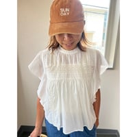 lace frilly blouse