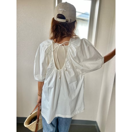 back open リボンブラウス
