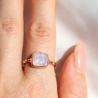 Carving Rainbow Moonstone Ring