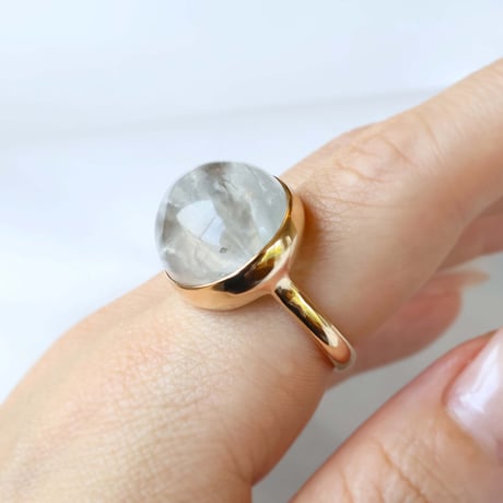 Amphibole in Quartz Ring