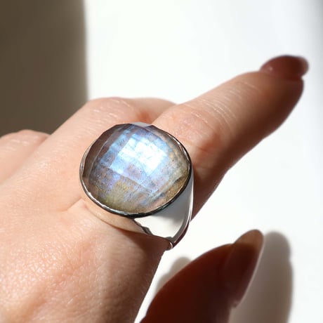 Labradorite × Quartz Ring #16