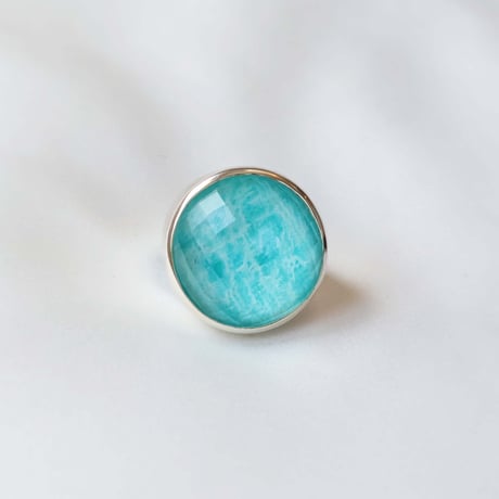Amazonite × Quartz Ring #14