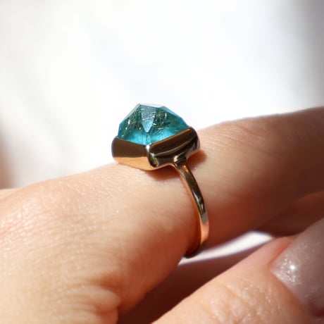 Turquoise × Rutilated Quartz Ring