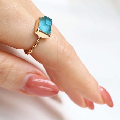 Turquoise × Rutilated Quartz Ring #11