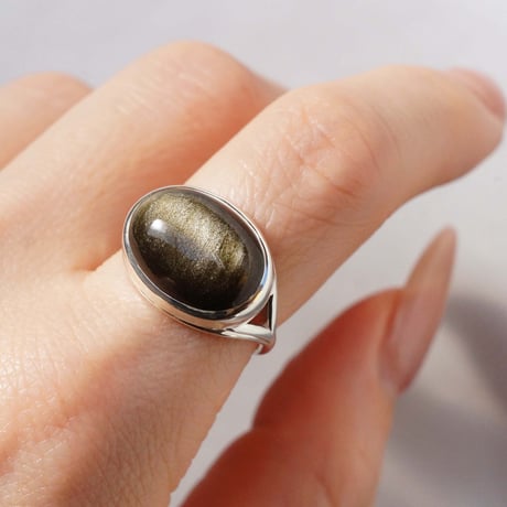 Golden Obsidian Ring