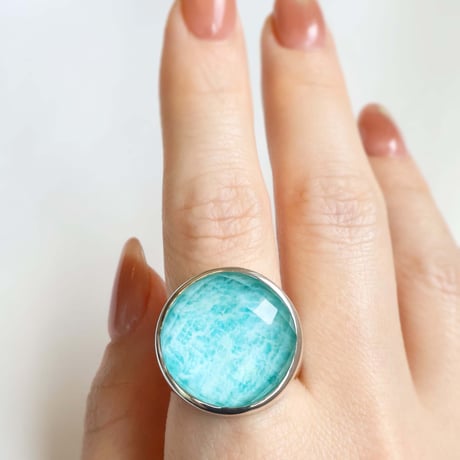 Amazonite × Quartz Ring #16