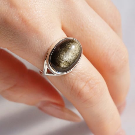 Golden Obsidian Ring