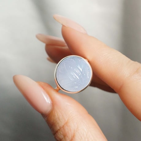 Carving Chalcedony Ring