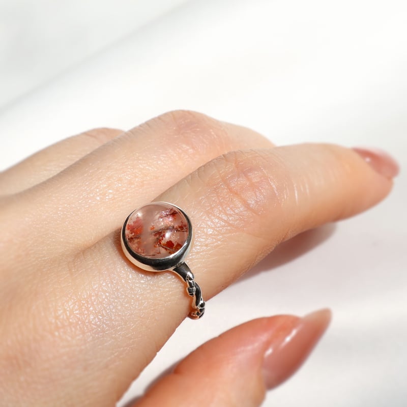 Aya Kiyoshima シルバーリング ルチルクォーツ 13.5号 Limonite Rutile in Quartz Ring #13 | AYA KIYOSH