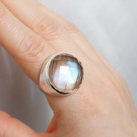 Labradorite × Quartz Ring #14