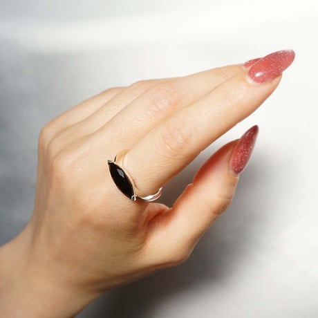Marquise Ring Onyx / sv925