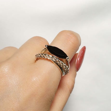 Marquise Ring Onyx / sv925