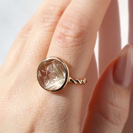 Carving Prasiolite Ring #13