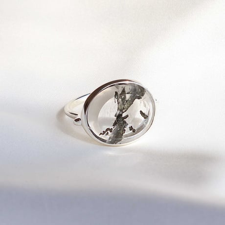 Pyrite in Quartz Ring