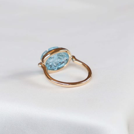 Carving Bluetopaz Ring
