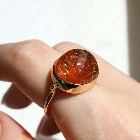 Carnelian × Rutilated Quartz Ring