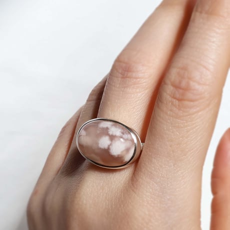 Cherry Blossom Agate Ring #16