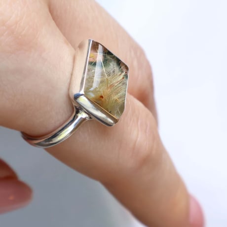 Ocean Jasper × Rutilated Quartz Ring