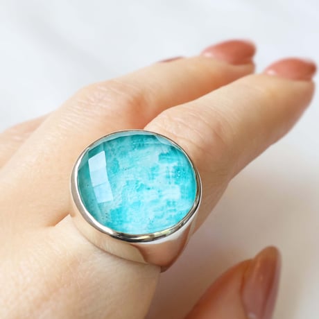 Amazonite × Quartz Ring #12