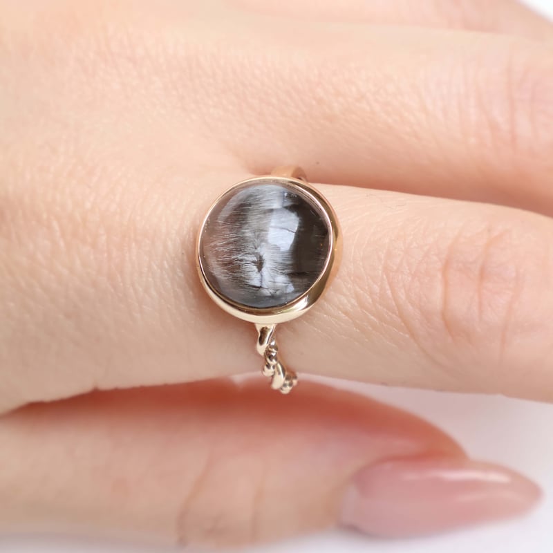 Aya Kiyoshima シルバーリング ルチルクォーツ 13.5号 Platinum Rutilated Qquartz Ring | AYA KIYOSHIMA
