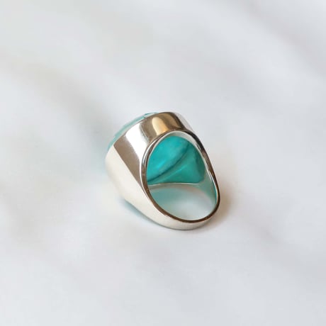 Amazonite × Quartz Ring #14