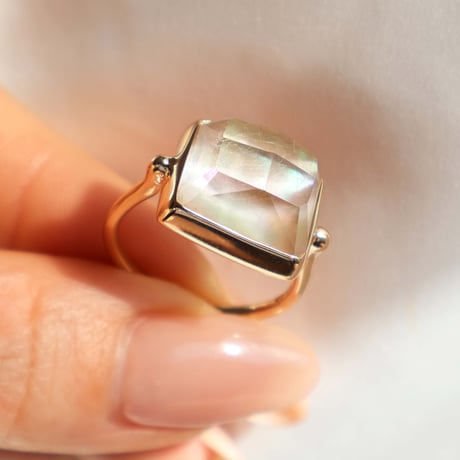 Yako Shell × Rutilated Quartz  Ring