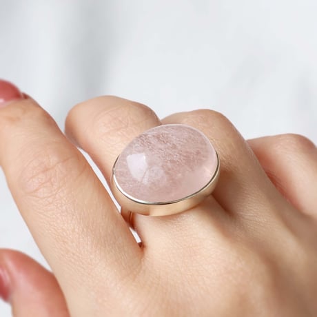 Sericite in Rose Quartz Ring