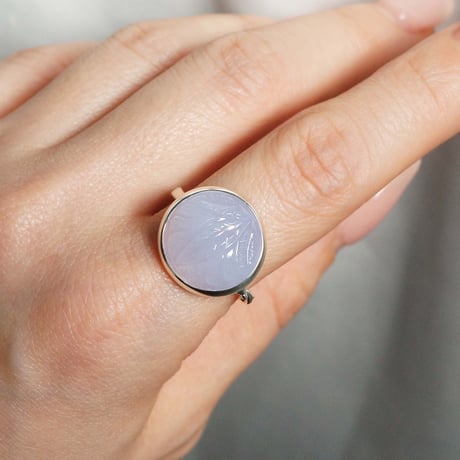 Carving Chalcedony Ring