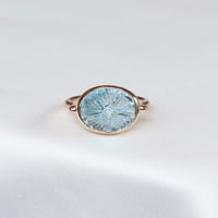 Carving Bluetopaz Ring