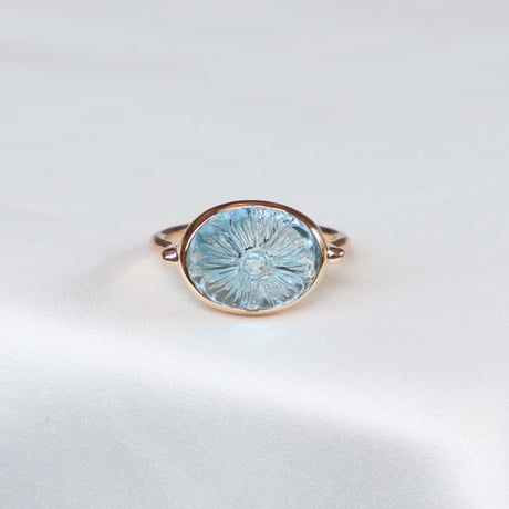 Carving Bluetopaz Ring